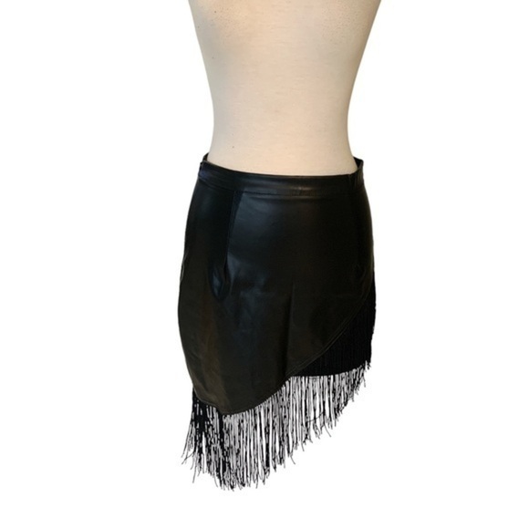 Fringe faux leather skirt - Picture 1 of 4
